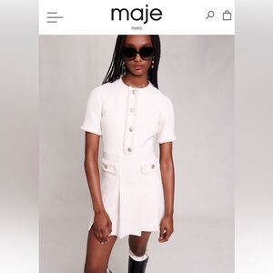 Maje white tweed dress - New with tag